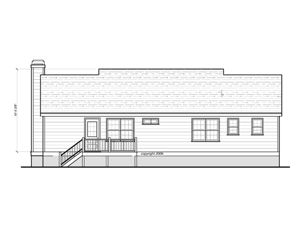 Rear Elevation image of DICKEN II-B House Plan